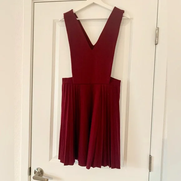 Urban Outfitters | Dresses | Moving Sale Womens Urban Outfitters Pleated Burgundy  Wool Jumper Size M | Poshmark